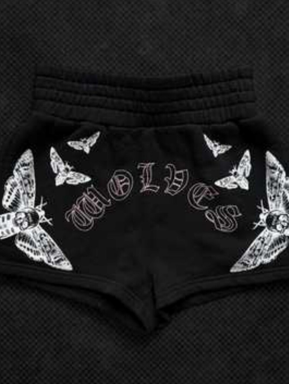 Darc Sport Black Women's 'Wolves' Moth Graphic Athletic Shorts